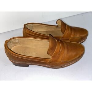 Adelante Luca Leather Handcrafted Men’s Caramel Penny Loafers Size US 8 C